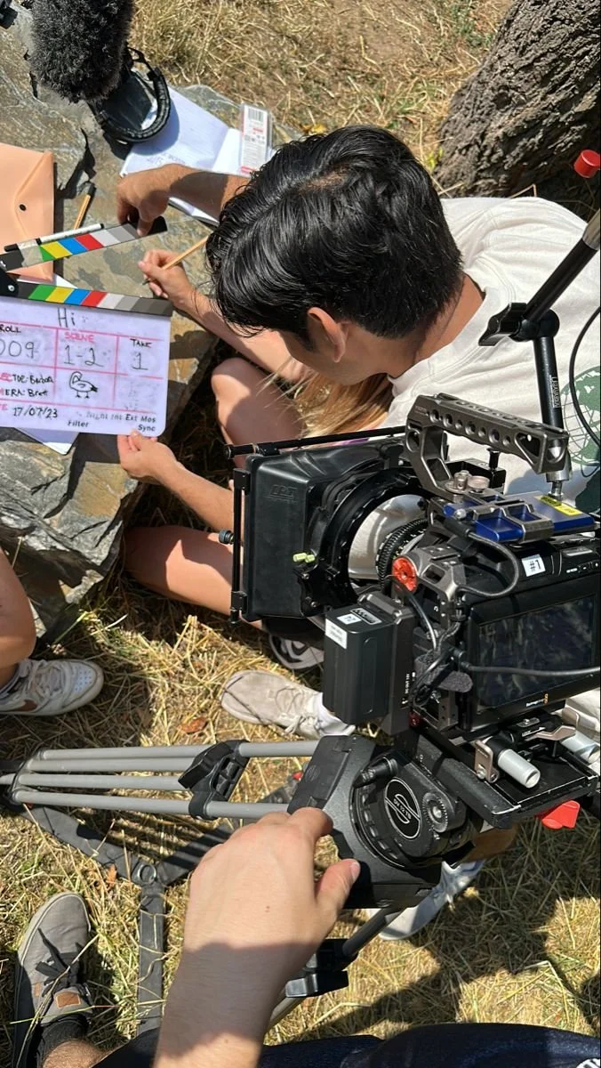 Film camera and production crew on a Fentrix shoot
